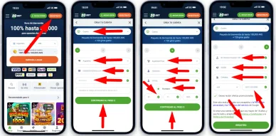 Proceso de registro en 20bet