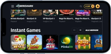 Mobile Seite des Winshark Online Casinos Mobile Seite des Winshark Casinos
