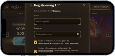 Registrierung und Realz casino