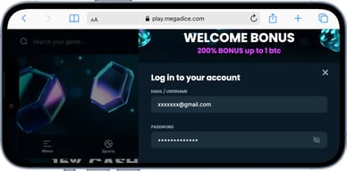 MegaDice login