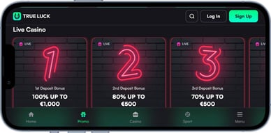 live casino welcome bonus