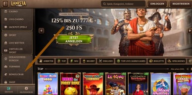 Lanista Casino mit Bonus Crab