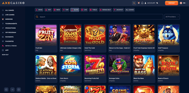 igre v igralnici Axe