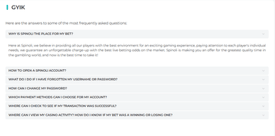 Spinoli ügyfélszolgálat