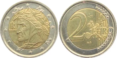 2 euro Dante Alighieri rari 2 euro Dante Alighieri