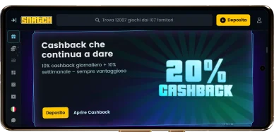 Cashback fino al 20%
