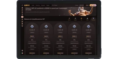 Ludios club vip livelli cashback bonus giri gratis