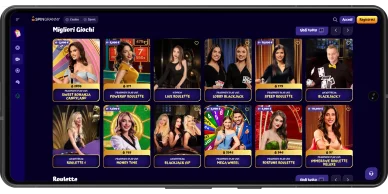 Spingranny live casino roulette blackjack croupier dal vivo streaming