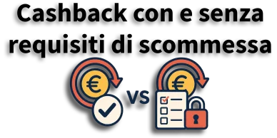 Tipi di cashback Cashback con e senza requisiti di scommessa