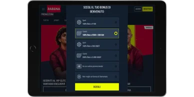 Rabona Casino scelta bonus di benvenuto opzioni casinò e sport bonus online