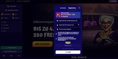 Registrierung im Online-Casino SpinGranny