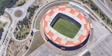 Vista aérea do estádio em Aveiro