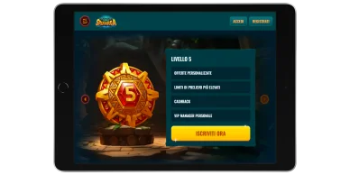 Schermata del livello VIP del casinò Spinanga Programma VIP Spinanga