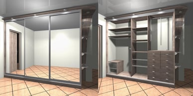 shelves and cover them with sliding mirrors