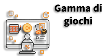 Icone che rappresentano la varietà di giochi del casinò Spinanga Libreria giochi Spinanga