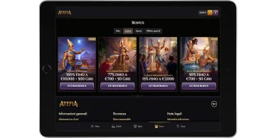 Pagina promozioni di Atefia Bonus Atefia