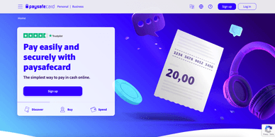 Interface de paiement sécurisée montrant l'utilisation de Paysafecard en France.