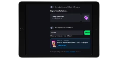 Attivazione del bonus di benvenuto