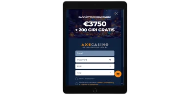 Come creare un account Registrazione semplice in AxeCasino