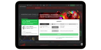 Creazione account su 888Starz Schermata di registrazione sul sito 888Starz