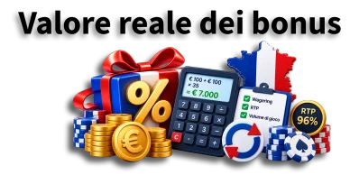 Bonus e valore reale delle offerte nei casinò online in Francia Valore reale dei bonus nei casinò online francesi
