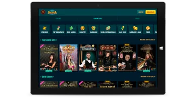 Lobby del Live Casino Spinanga con tavoli e game show Spinanga Live Casino