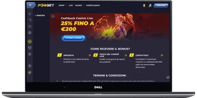 Powbet promozione cashback Casino Live fino a 200 euro Powbet cashback casino live