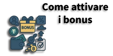 Come attivare un bonus nei casinò con criptovalute Icone relative all’attivazione di bonus e criptovalute nei casinò online