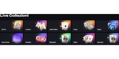 Schermata dei giochi live Amonbet