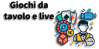 Giochi da tavolo e live Giochi da tavolo e giochi live casino 1 euro