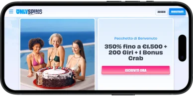 Bonus casinò Onlyspins Bonus di benvenuto Onlyspins