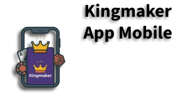 Logo Kingmaker con simboli di gioco su uno smartphone