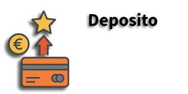 Icona del deposito con carta e moneta euro Deposito nel casinò online