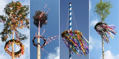 Maibaum beim Maifest in Deutschland