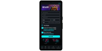 Registrazione su Cosmobet
