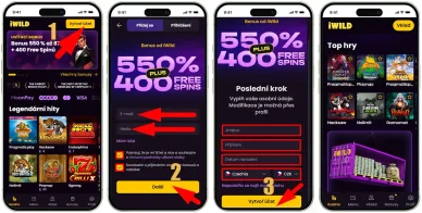 Registrace a přihlášení do iWild Casino