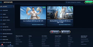 Cashback Bonus bi Millioner Casino