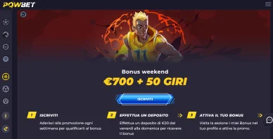 Powbet – bonus weekend e 50 giri gratuiti Promozione weekend Powbet con bonus fino a €700 e 50 giri gratis
