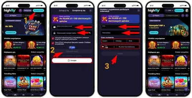 Rejestracja w kasynie HighFly Bet Rejestracja w kasynie