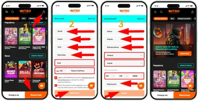 Rejestracja w Nitro Casino