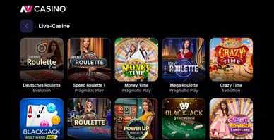 Tischspiele mit Live-Dealer im NV Casino