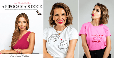Ana Garcia Martins com merchandising do seu blogue