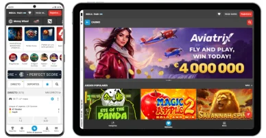 Versión móvil del sitio web Megapari