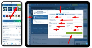 Registro en el casino 1xBet