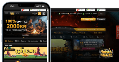 Videoslots hemsida på mobilen och datorn