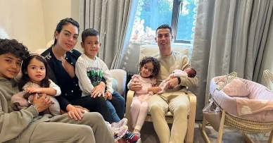 Cristiano Ronaldo with his family