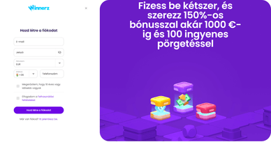 Winnerz kaszinó regisztráció és fióklétrehozás