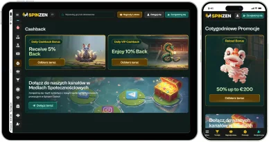 Spinzen bonusy — cashback i cotygodniowe