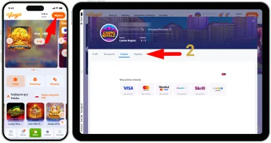 Wypłata pieniędzy w V.Vegas Kasyno