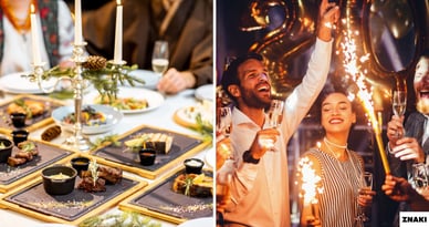 Ett foto där man firar Nyårsafton